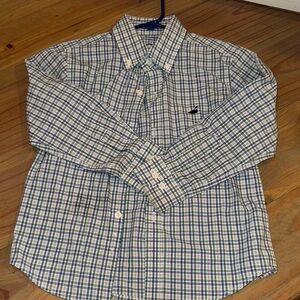 Kids Blue and White Checkered Button Down Shirt